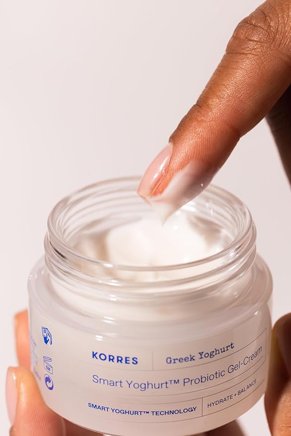 KORRES Greek Yoghurt Nourishing Probiotic Gel-Cream, Lightweight Face Moisturizer with Pre and Probiotics, Time-Released Hydration for 48 Hours, Microbiome Technology for Balanced Skin, 1.4 Fl Oz