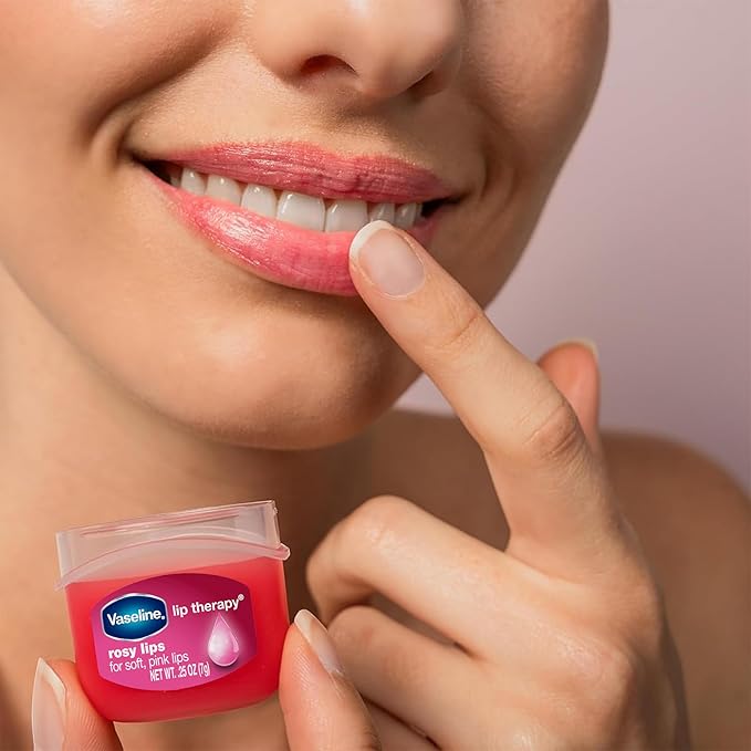 Vaseline Lip Therapy Rosy Lips Mini 12-Pack – Rose-Tinted Lip Balm, Moisturizer for Soft, Pink Lips, 0.25 Oz Ea