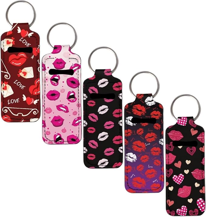 Pensura Chapstick Holder Keychain Fashion 5 Pcs Car Keychain Holder Portable Chapstick Holder Keep from Scratched and Dust