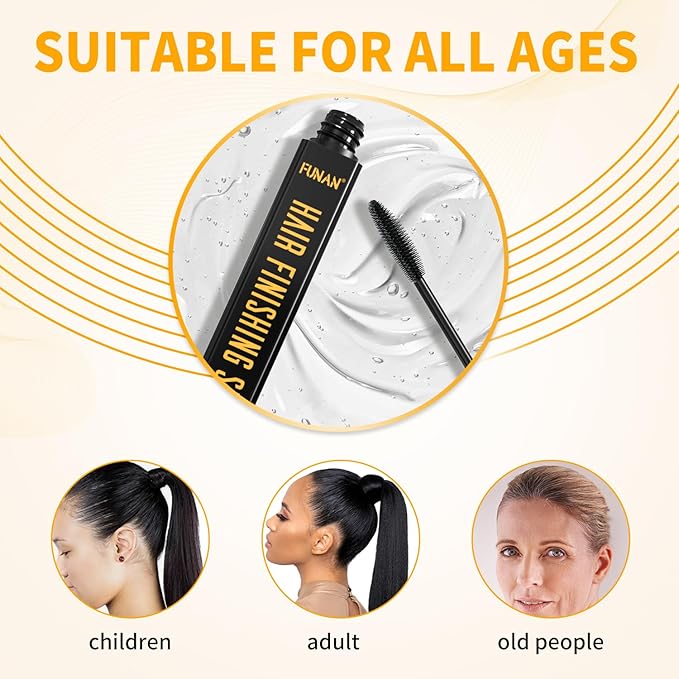 FUNAN Hair Finishing Stick 3 Pack for Small Broken Hair Cream, Naturally Refreshing, Non-Greasy and Non-Sticky