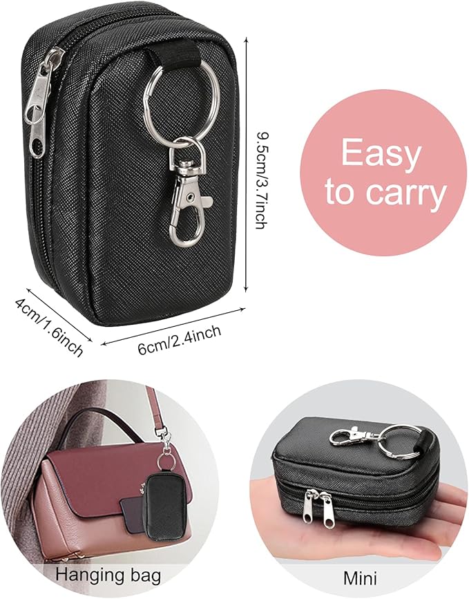Chapstick Holder Bag Small Lip Balm Sleeve Pouch Lipstick Portable Storage Bag Lip Gloss Case With Hook Accessories