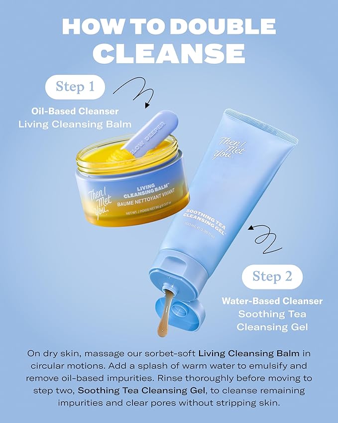 Then I Met You Living Cleansing Balm, Makeup Remover, Cleansing Oil, Face Cleanser, Melts Makeup & Sunscreen, Non-Stripping Zero Residue Oil Cleanser, First-Step Clean Vegan Korean Skincare