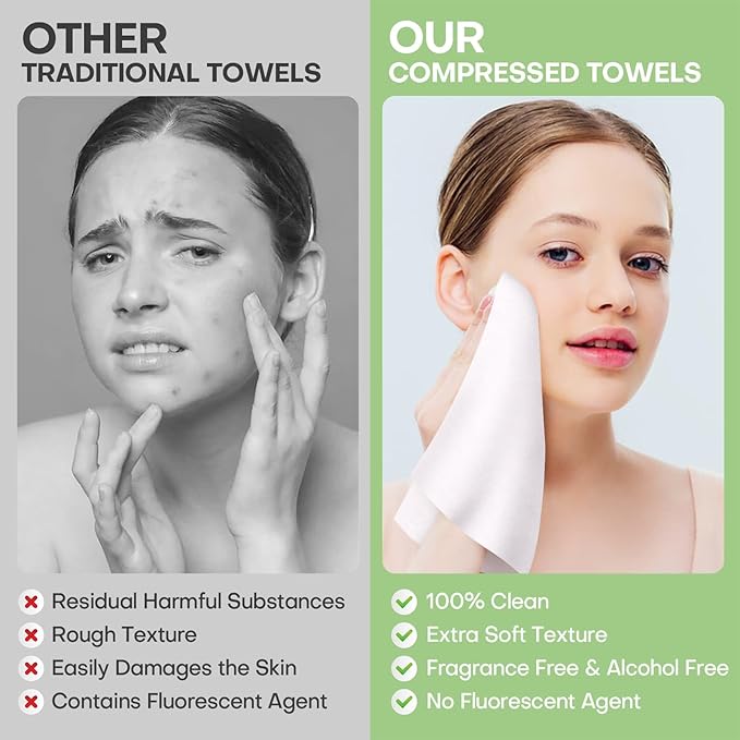 Compressed Towel Tablets Bulk 500 Pcs with 4 Dispenser, Mini Coin Tissue Cotton Biodegradable Disposable Washcloths, Portable Facial Towels for Home Travel Office Camping Gym Supplies