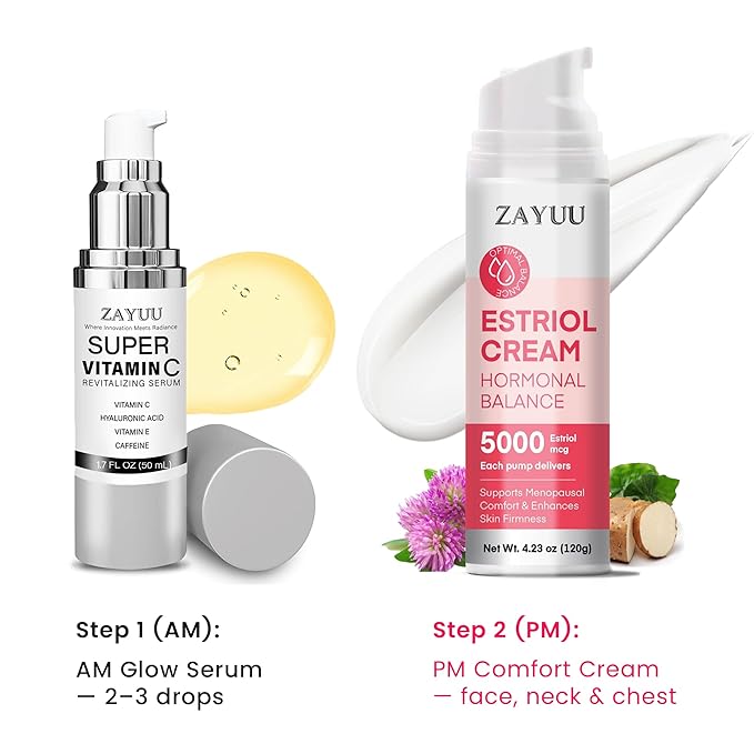 Estriol Face Cream for Women: Hydrating Moisturizer with Wild Yam, Red Clover & Soy Isoflavones – Botanical Skincare for Daily Comfort, Balance & Skin Wellness – 4.23 oz (3-Month Supply)