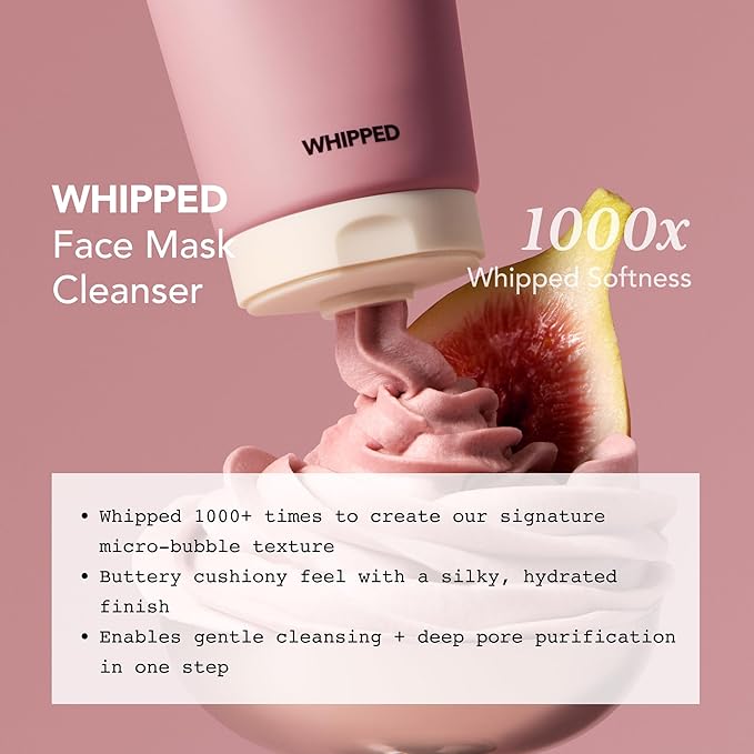 Whipped Korean Skincare Face Wash, Doubles as a Face Mask, Fig Butter, Barrier Care, Hydrating Face Cleanser for All Skin Types, Niacinamide, Hyaluronic Acid, Ceramide