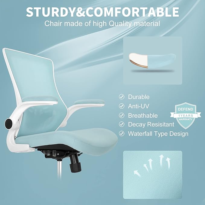 Misolant Tall Office Chair, Drafting Chair for Standing Desk, High Office Chair with Adjustable Lumbar Support, Flip-up Arm and Footrest Ring, Tall Drafting Chair for Bar Height Desk