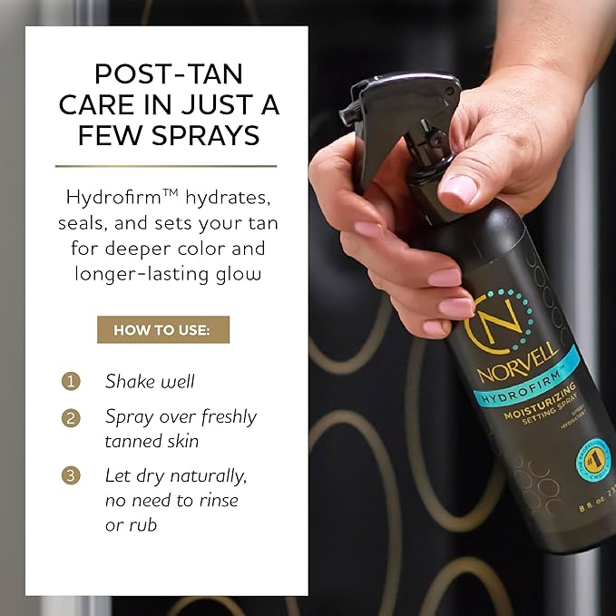 Norvell Post Sunless Hydrofirm Moisturizing Spray 8 fl oz – Professional Hydrating Spray to Extend Sunless Tan, Soften Skin, Enhance Color & Reduce Uneven Fade for a Smooth Finish