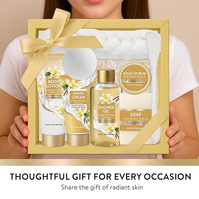 Spa Luxetique Gifts for Women 8pcs Vanilla Bath and Body Works Gift Set for Women Self Care Spa Gift for Womens Birthday Gift for Womens Grandma Mom Sister Friend Mothers Day Gifts for Mom