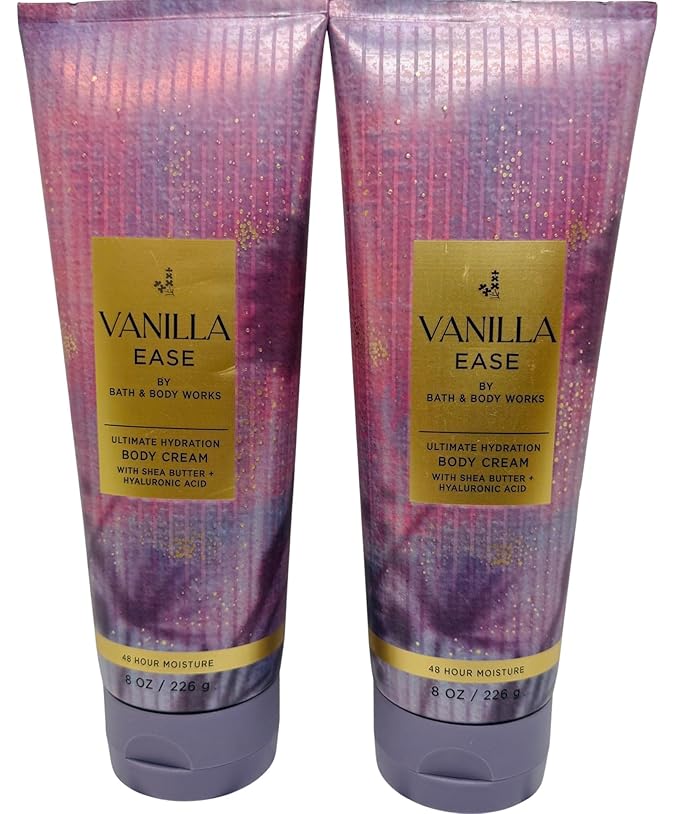 Bath & Body Works Vanilla Ease Ultimate Hydration Body Cream 8 Ounces Pack of 2