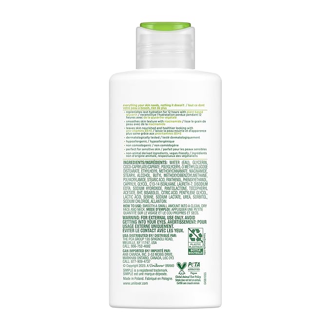Simple Kind To Skin Replenishing Rich Moisturizer - Face Cream Nourishes and Hydrates - Face Moisturizer with Niacinamide, Vitamins B5 and E - 2 pc