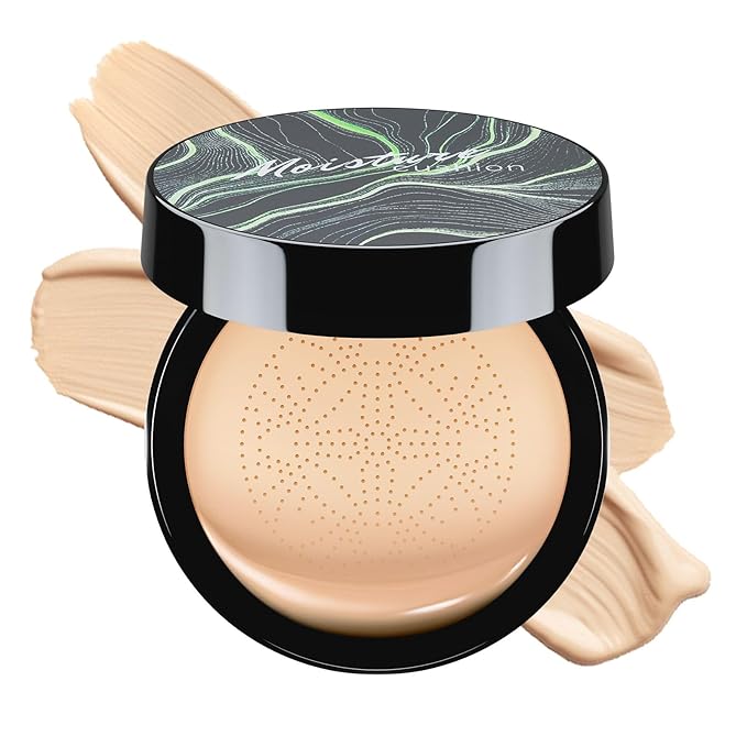 Air Cushion CC Cream - Hydrating BB Foundation for Mature Skin, Long-Lasting Concealer to Brighten Complexion & Even Skin Tone for All Skin Types (Natural)