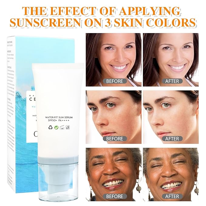 Madagascar Centella Sunscreen SPF50 Facial Serums, Moisturizing and Non-Sticky Centella Water-Fit Sun Protection for All Skin Types