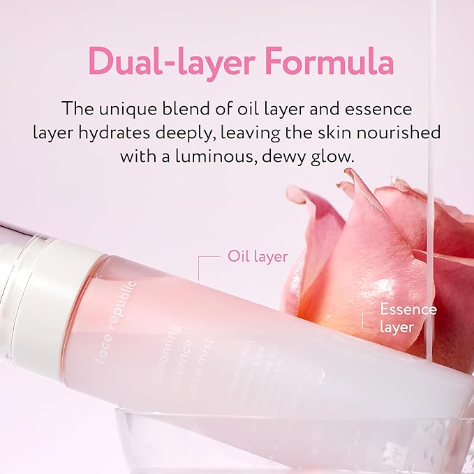 Face Republic Effortless Glass Skin - Blooming Essence Rose Mist + Purity Sun Essence | All In One Mist for Instant Glass Skin | SPF 50+ Broad Spectrum UV Sunscreen | Vegan Korean Skin care