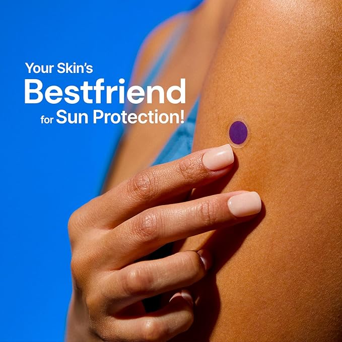 SpotMyUV UV Detection Stickers for Sunscreen with Patented Dermatrue SPF Sensing Technology, Know When to Reapply Sunscreen to Help Prevent Sunburn, 48 Count