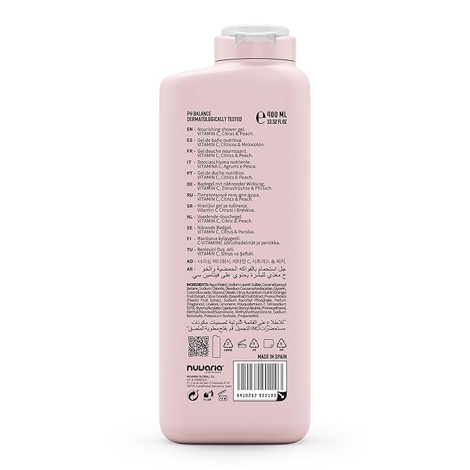 Dicora Urban Fit Shower Gel - Women and Mens Body Wash for All-Day Hydration - Prevents Premature Aging with Vitamin C - Citrus and Peach - 13.5 oz