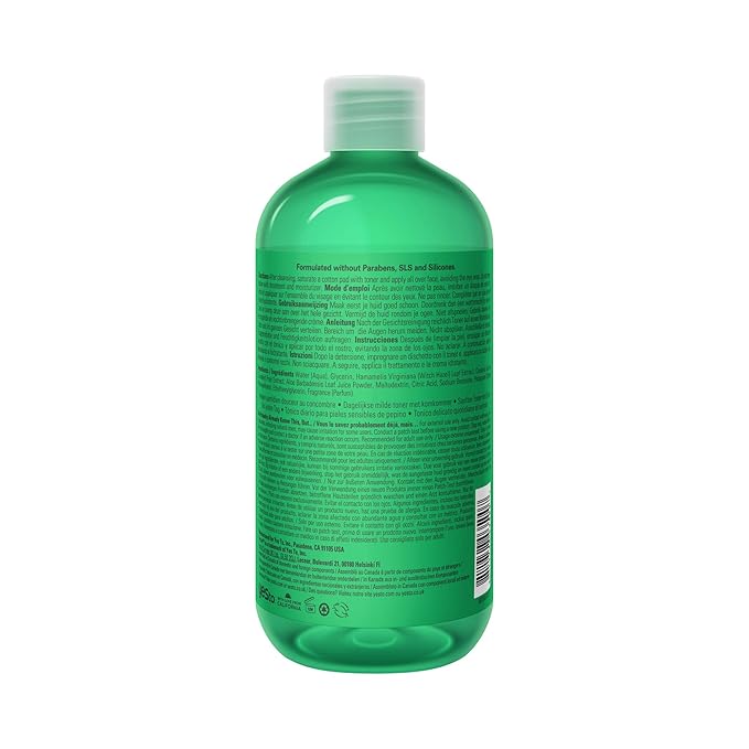 Yes To Cucumbers, Soothing + Calming Toner 12 Fl Oz, Sensitive Skin, Balance Tone, Hydrate, Nourish & Calm Skin Witch Hazel + Aloe Vera, Vegan, 97% Natural