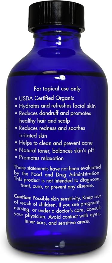 Organic, Rose Water, Spray for Face, Hyderating Toner – 100% Pure, Rose Water, by Zongle Therapeutics Grade, 4 Oz