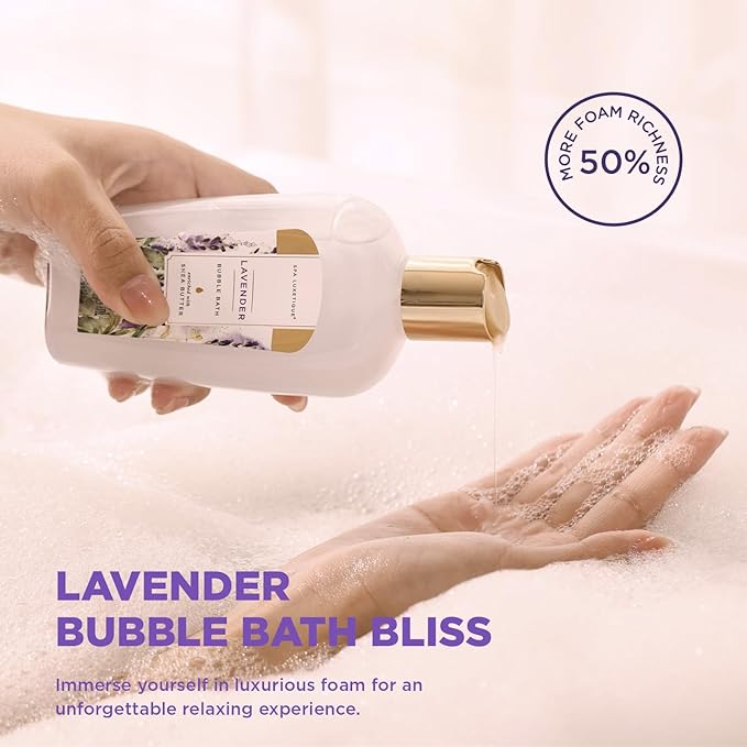 Spa Luxetique Gifts for Women Lavender Gift Baskets for Women 15pcs Bath and Body Work Gift Set With Tote Bag Bath Sets for Women Mothers Day Gifts for Her
