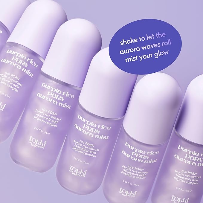 Purple Rice PDRN Aurora Mist | Hydrating Facial Toner Mist | Skin Barrier Support & Radiant Glow | Vegan Korean Skincare | 2.87 fl oz (85 ml)