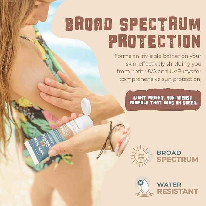 Kids Mineral Sunscreen SPF 45 – Reef Safe, Non-Toxic Sunscreen for Kids, Non-Greasy Zinc Oxide, Travel Size, Water Resistant, Face & Body
