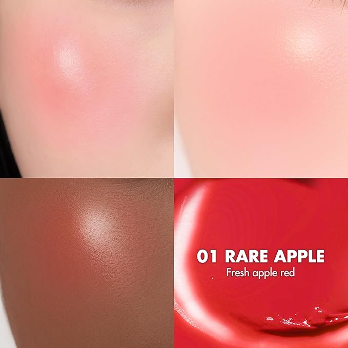 rom&nd JUICY ROLL CHEEK 01 Rare Apple | K-Beauty Liquid Blush | Clear Dewy Glow | Natural Buildable Colour | Lightweight Blush with No Base Makeup Disturbance
