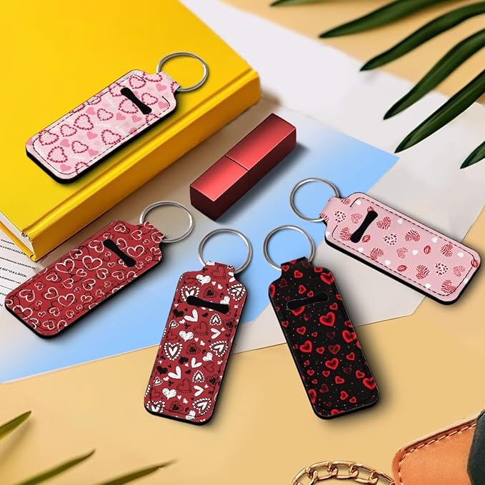 Pensura Chapstick Holder Keychain Fashion 5 Pcs Car Keychain Holder Portable Chapstick Holder Keep from Scratched and Dust