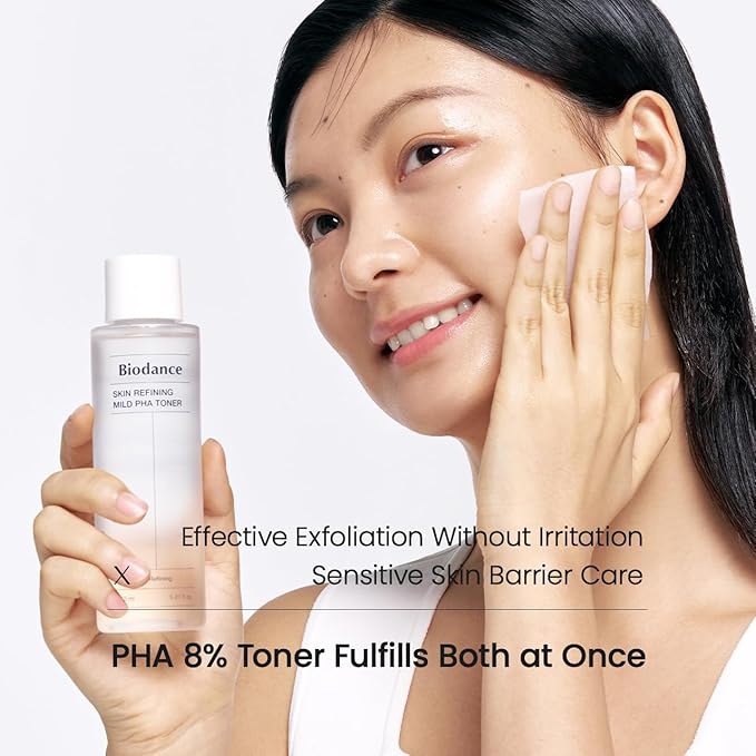Biodance Skin Refining Mild PHA Toner, Gentle Exfoliating, Hydrating Face Toner for Sensitive Skin with Ceramides & NMF, Korean Skin Care | 5.07 fl.oz,150ml