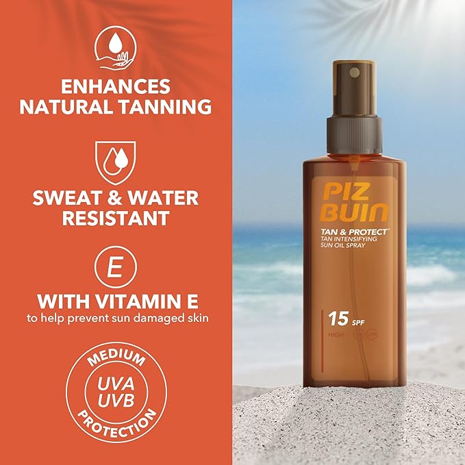 Piz Buin Tan and Protect Oil Spray Spf15 150ml