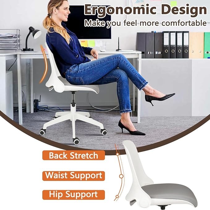 CLATINA Office Foldable Desk Chair with Wheels Adjustable Swivel Rolling Task Chair for Home Offiice Computer 4 Pack