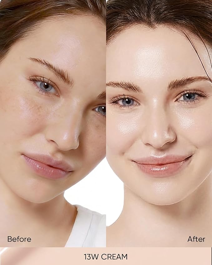 Full Coverage Cushion Foundation #13W Cream| Satin Glow Finish, Oil-Control & Waterproof, Buildable Tattoo Cover Cushion for All Skin Types