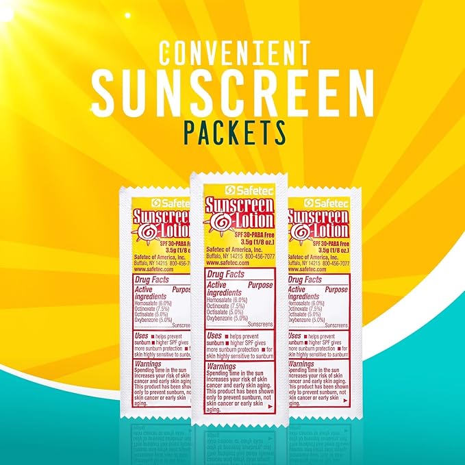 Safetec Sunscreen Lotion 53700 3.5 Gram Packets SPF 30 - (Box of 25)