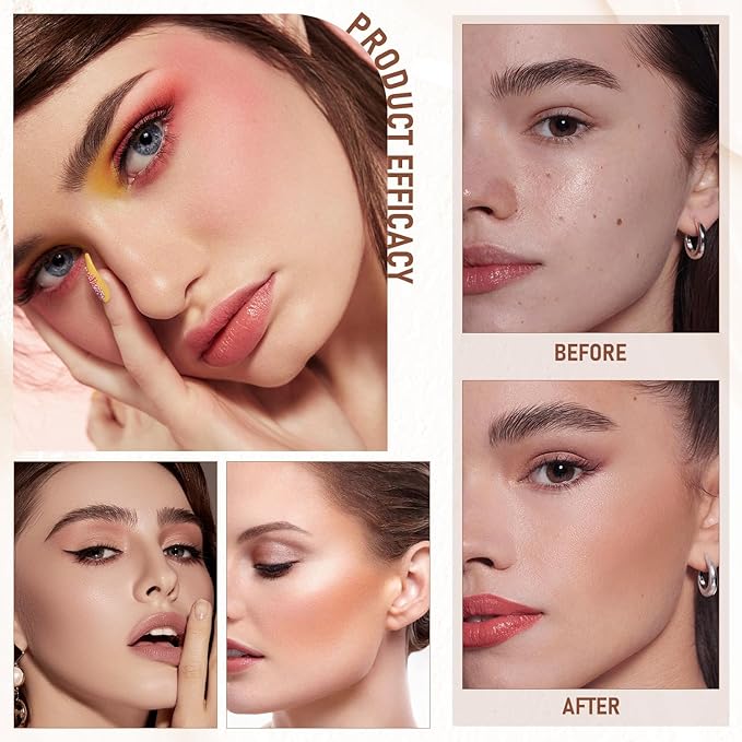 Flawless Eraser Foundation Stick,Korean Hydrating Lightweight Foundation Stick with Brush,Multi-Use Foundation Stick Makeup, Waterproof Thin and Cover Blemishes for All Skin Types (ivory white, 01)