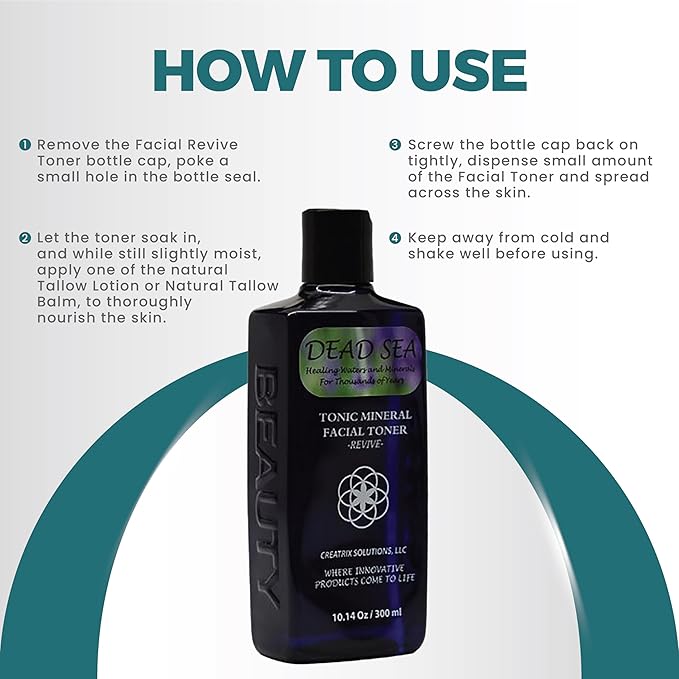 Dead Sea Face Toner for Women by Creatrix Solutions, 300 Ml- Dead Sea Mineral Facial Toner for Women- Fresh
