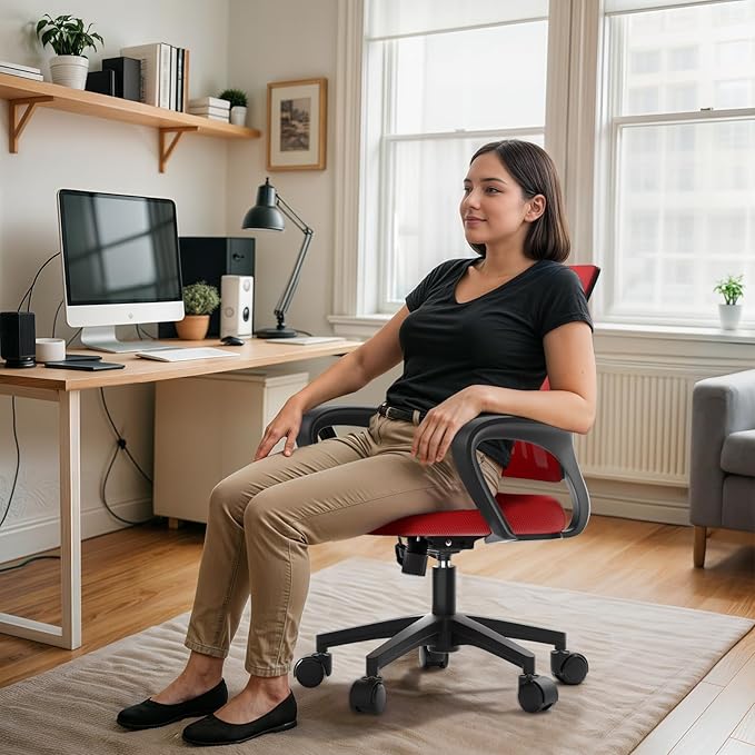 Ergonomic Office Chair 2P - 330Lbs, Breathable Mesh Computer Desk Chair with Lumbar Support & Armrest, Rolling Swivel Adjustable Tilt Lock for Home Office/Gaming, Bedroom Study