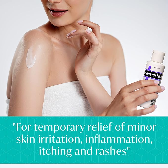 Aquanil HC Lotion, Calming Body Lotion, Anti-Itch Formula, Ideal for all Skin Types - Without Artificial Fragrance