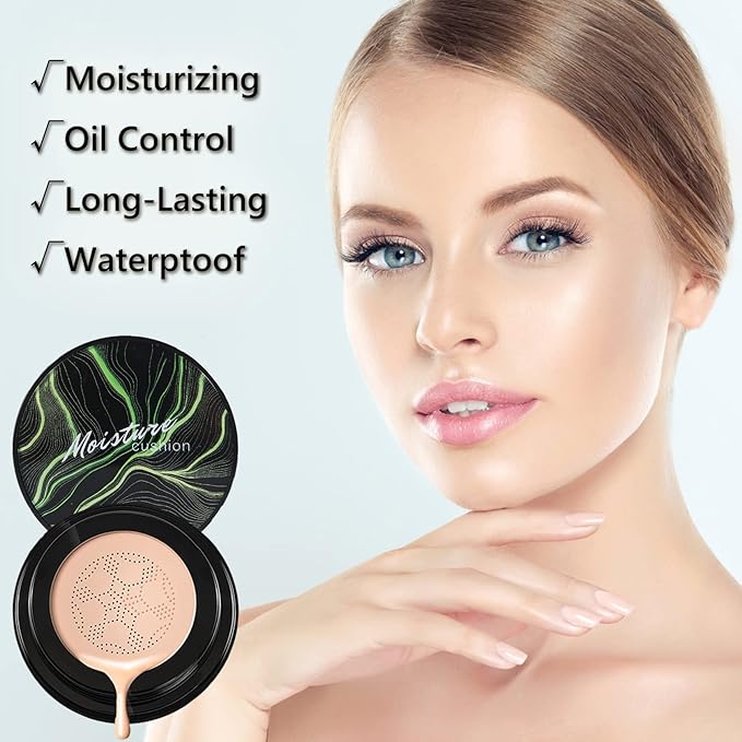 Mushroom Head Air Cushion CC Cream Makeup BB Cream Concealer Brighten Long-lasting Oil Control and Moisturizing-Natural