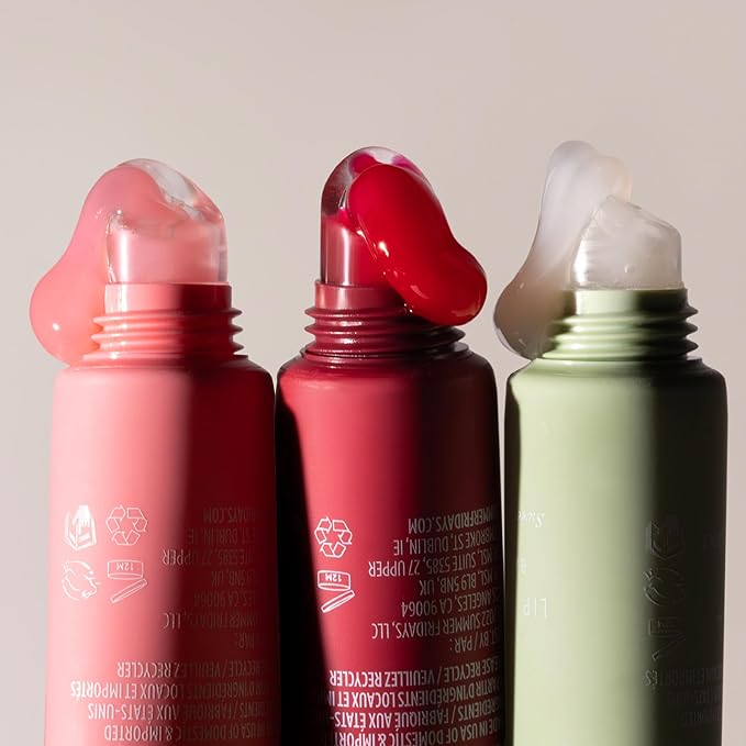 Summer Fridays Holiday Lip Butter Balm Set - Conditioning Vegan Lip Balm for Instant Moisture, Shine & Hydration - Includes Cherry, Sweet Mint & Pink Sugar (3 Count)