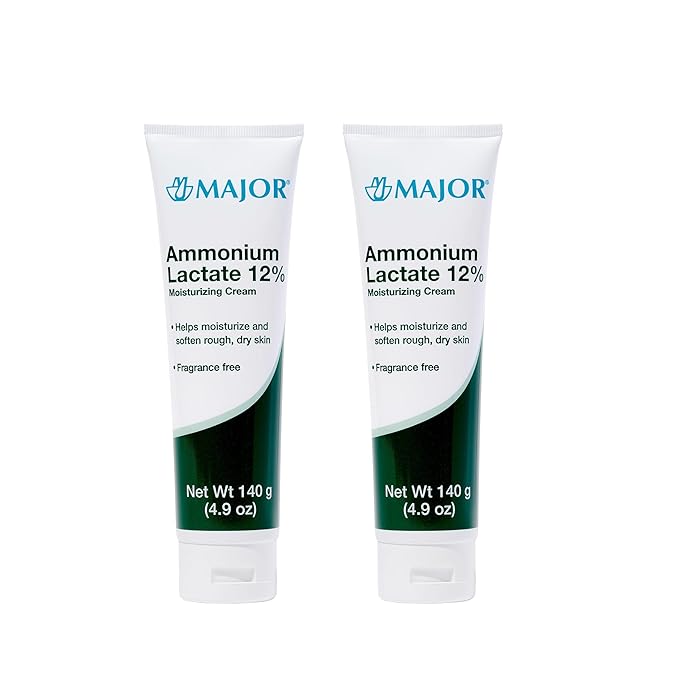 Major Ammonium Lactate 12% Moisturizing Cream - Lactic Acid Cream - Helps Hydrate, Soften, and Exfoliate Rough, Dry Skin - Fragrance-Free - 4.9 Oz. (2 Pack)