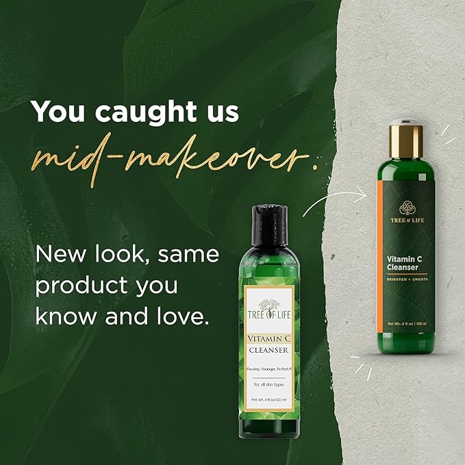 Tree of Life Beauty Vitamin C Brightening Face Care, Minimizing Pores & Facial Cleanser for Gentle Deep Cleaning with Organic Aloe, Clean Dermatologist-Tested Skin Care (Toner & Cleanser 2 X 4 Fl Oz)
