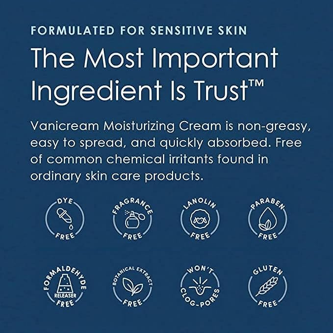 Vanicream Moisturizing Skin Cream for Sensitive Skin 4 oz (Pack of 5)