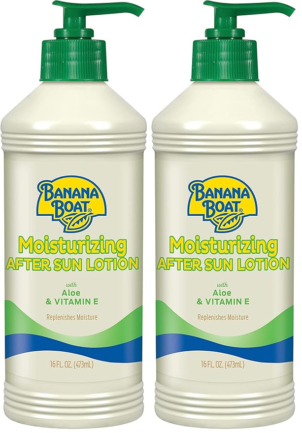 Banana Boat Moisturizing After Sun Lotion with Aloe and Vitamin E, 16Fl Oz, After Sun Lotion, Sunburn Relief, 16Fl Oz (Pack of 2)