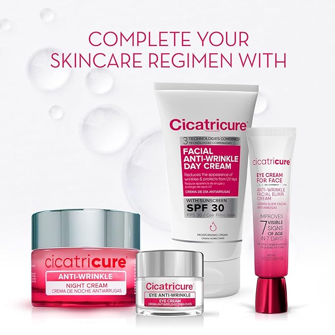 Cicatricure Deep Anti-Wrinkle Face & Neck Cream, Reduces the Appearance of Wrinkles from 1st Use, Face Moisturizer, Anti-Aging Cream, Non-Greasy Wrinkle Cream for Women, Neck Cream, 2.1 Ounces-4 Pack