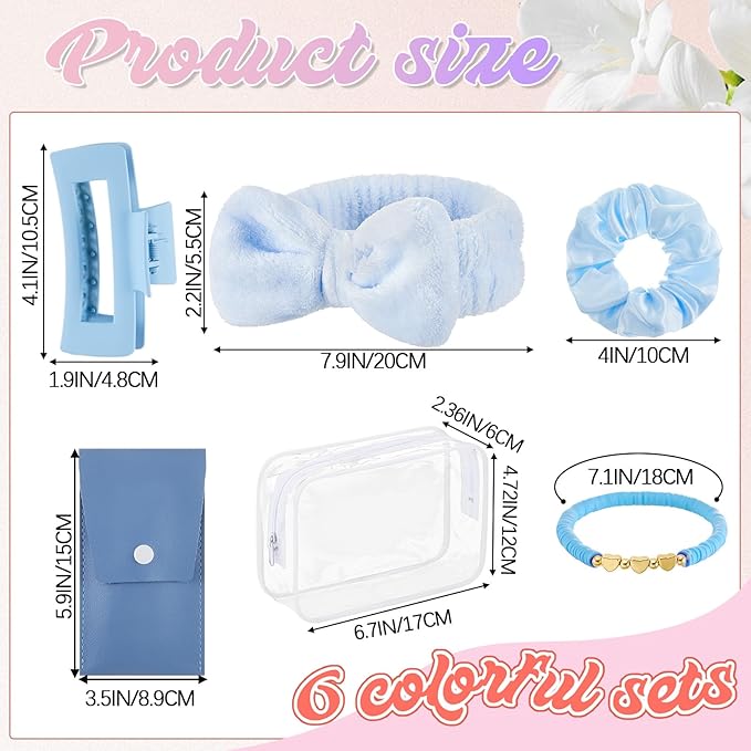 Zeyune 36 Pcs Gifts Sets Bulk for Tween Teen Women Preppy Party Favors Set Preppy Makeup Bag Hair Pin Scrunchies Headbands Bracelets Trendy Stuff Gift for Women Friend Birthday Present(Macaron Colors)