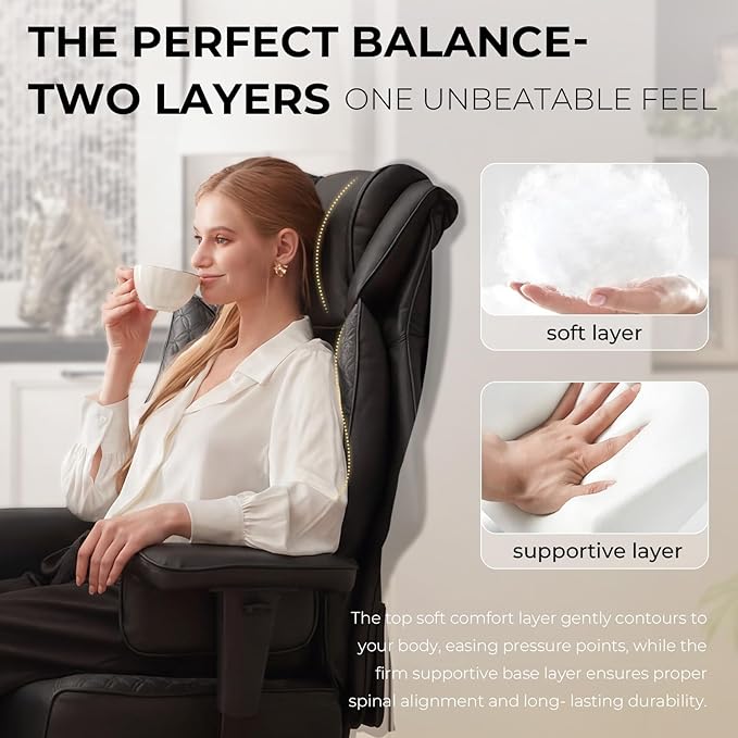 Dowinx Big and Tall Office Chair with Massage Lumbar Support,Executive Office Chair with Wide Thick Seat Cushion and Adjustable Armrest,Computer Gaming Chairs with Footrest (Black,PU Leather)