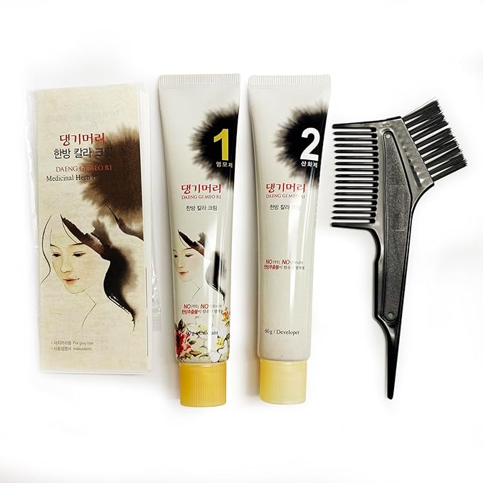 Daeng Gi Meo Ri – Korean Herbal Hair Dye Color Cream [Natural Brown] - PPD-Free Gray Coverage, Hair Protection, High-Keratin Formula, 5 Oz