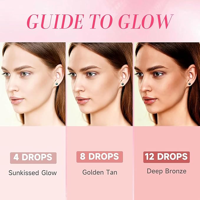 Sunless Tanning Drops To Drink, Drinkable Sunless Tanning Drops, Moisturizing Bronzing Tanner for Face & Body, Toxin Free Tanner for Fake Tan