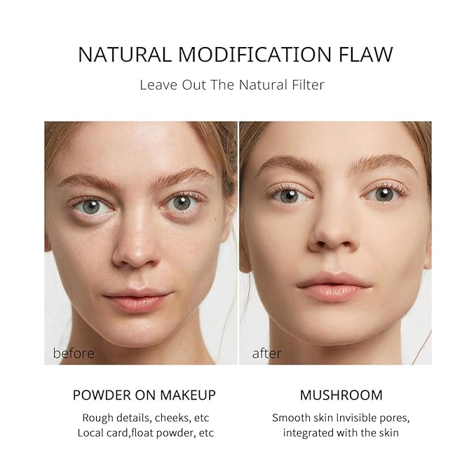 Mushroom Head Cushion Foundation - Multi-Use CC/BB Cream Tinted Moisturiser, Full Coverage Skin Tint Concealer, Long-Lasting Moisturizing Brightening Nude Glow (01# ivory white)