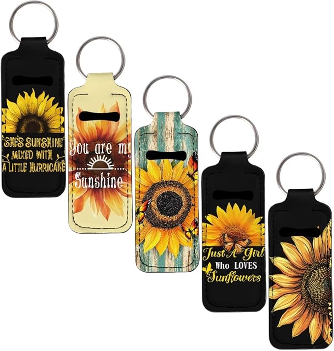 Pensura Chapstick Holder Keychain Fashion 5 Pcs Car Keychain Holder Portable Chapstick Holder Keep from Scratched and Dust