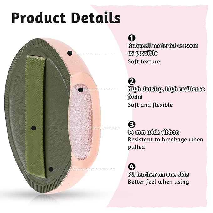 5 PCS Foundation Sponge, Powder Puff, Korean Makeup Sponge, Cushion Puff for Foundation and Powder, Fluffy Teardrop Latex Foundation Applicator for Liquid Cream Powder