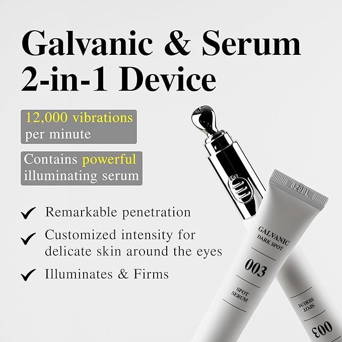 BARULAB Galvanic Dark Spot Serum Auto Depuffing Lifting Eye Cream - Deeply Penetrates Corrects Uneven Skin Tone Hyperpigmentation Dark Circles Fine Lines Wrinkles Puffiness Korean Skincare